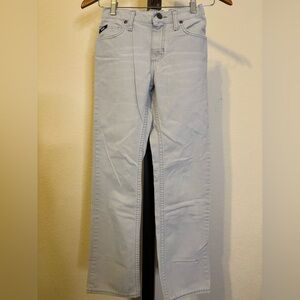 Vans Boys Sz 14 Light Gray Pants Zip Front Elastic Back Cotton 27-inch inseam